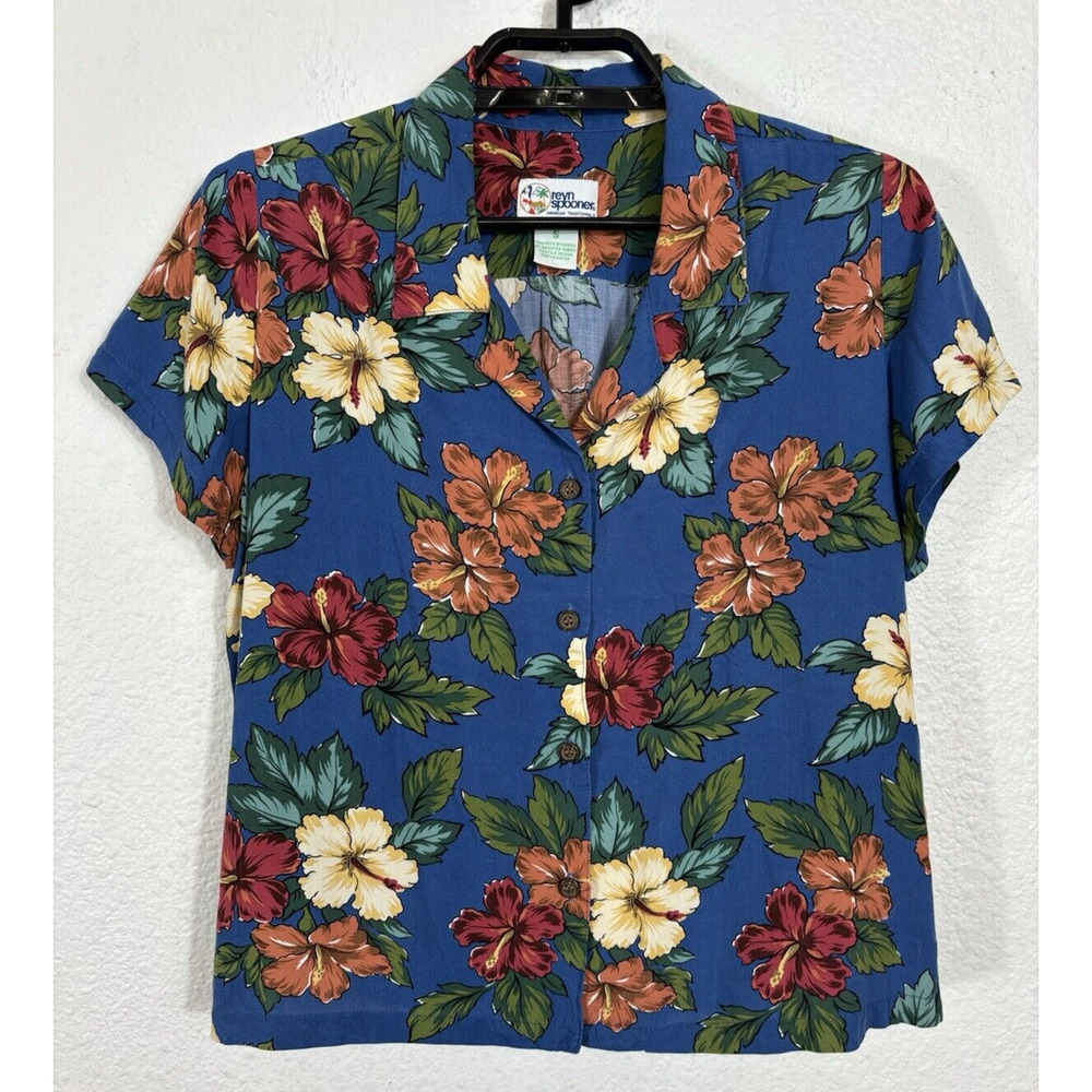 Vintage Reyn Spooner Hawaiian Shirt Women’s Small Rayon Floral Multicolor Button